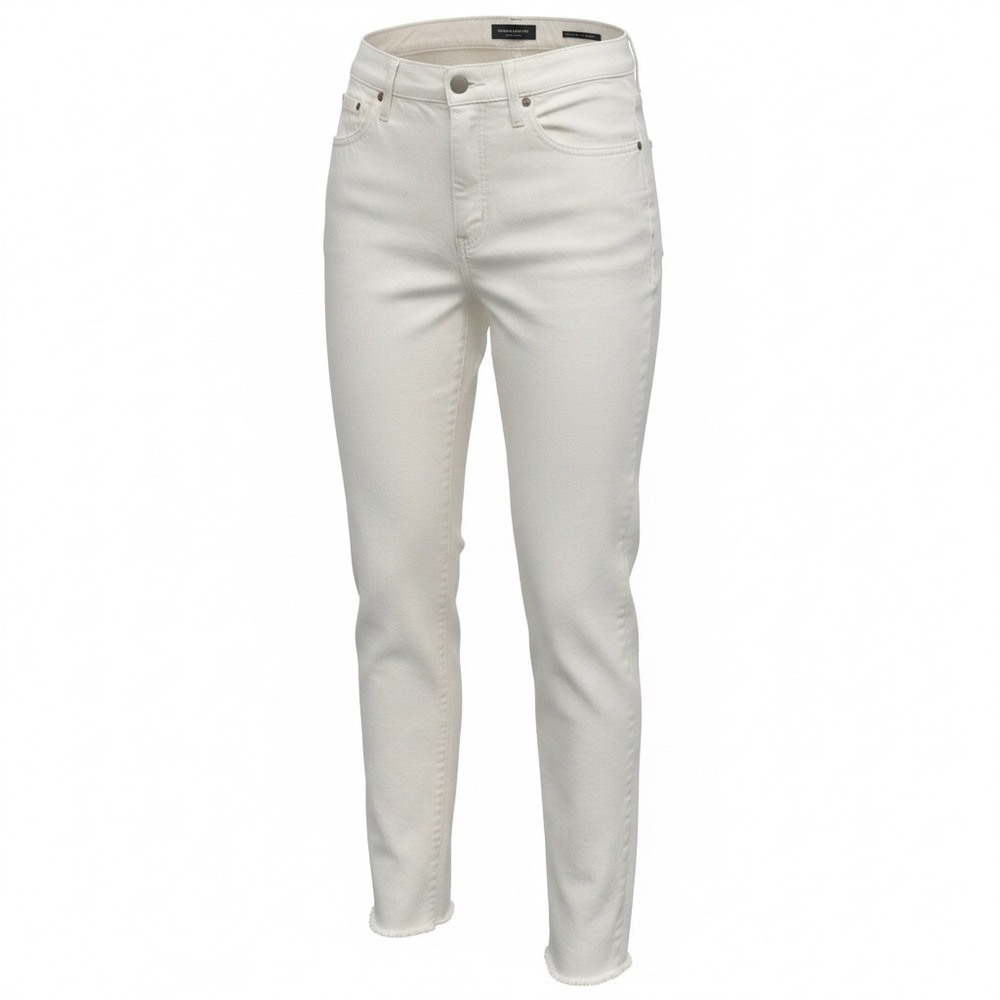 #132 BANANA REPUBLIC high rise straight cream Jeans sz. 25 W: 25" R: 10" I: 27"